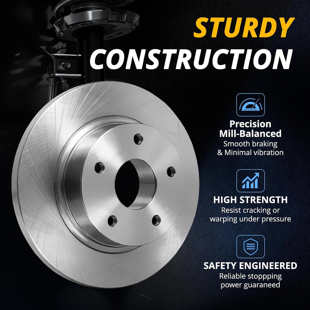 AUTOCLUB Front and Rear Brake Kit, for 2002 2003 2004 2005 2006 Chevy Silverado 1500 2500 HD Brake Pads and Rotors, for Suburban GMC Sierra 1500 2500 HD Brakes, Replacement 12.8' Front and 12.99' Rear