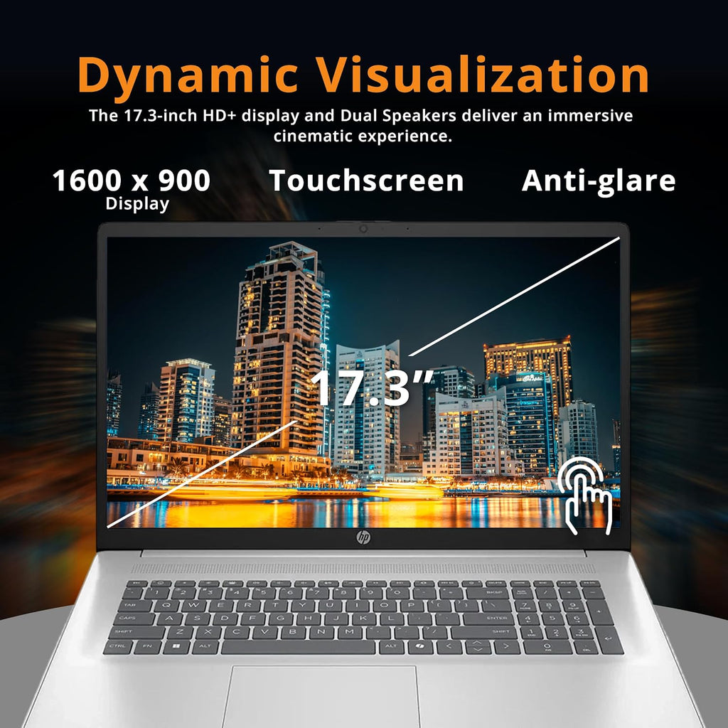 HP 17.3' HD+ Touchscreen Laptop, Intel Core 5 120U, 8GB DDR4, 672GB Storage (512GB SSD+160GB Docking Station Set), ‎Intel Graphics, 720p HD Camera, Wi-Fi 6, Win 11 Pro, Silver