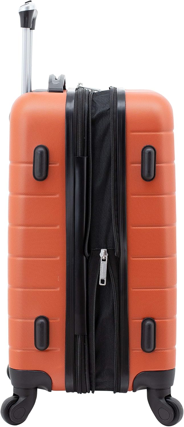 Wrangler Smart Spinner Hardside Luggage, 3 Piece Set, Burnt Orange