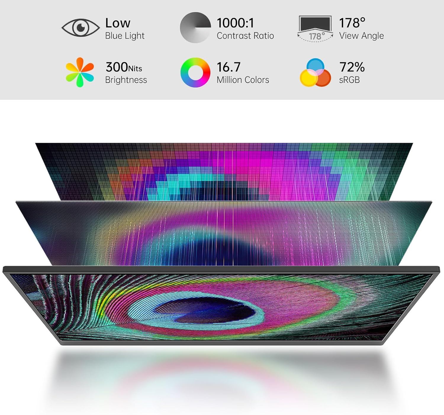 MNN 17.3' Portable Monitor 1080P FHD 144Hz Narrow Edge Laptop Monitor USB C HDMI Gaming Computer IPS HDR Screen for PC Mac Phone Xbox PS5 Switch Laptop w/Smart Cover & Speakers