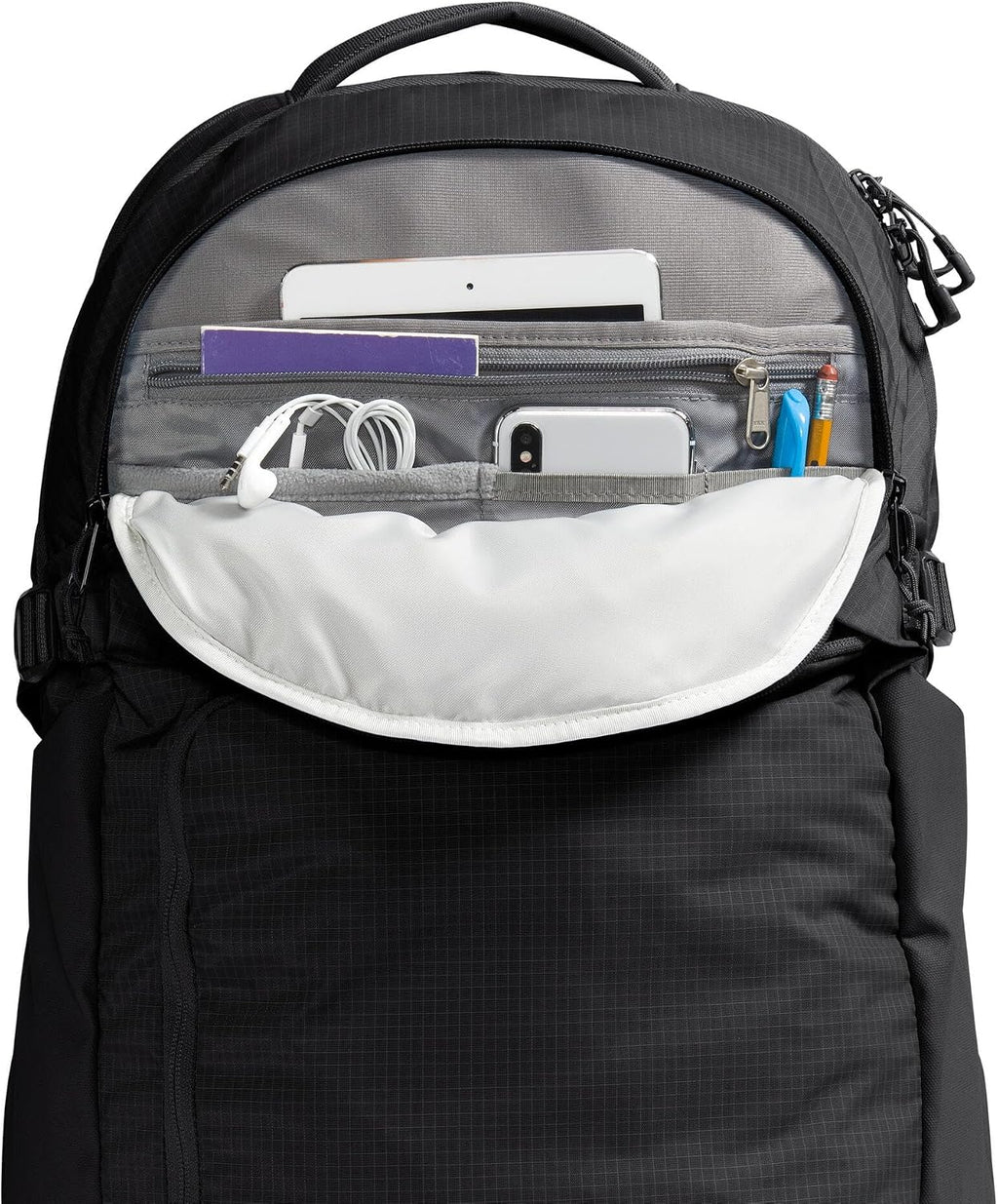 The North Face Router Everyday Laptop Backpack - Daypack, Water Repellent, Laptop Sleeve, Reflective Details, TNF Black/TNF Black-NPF, One Size