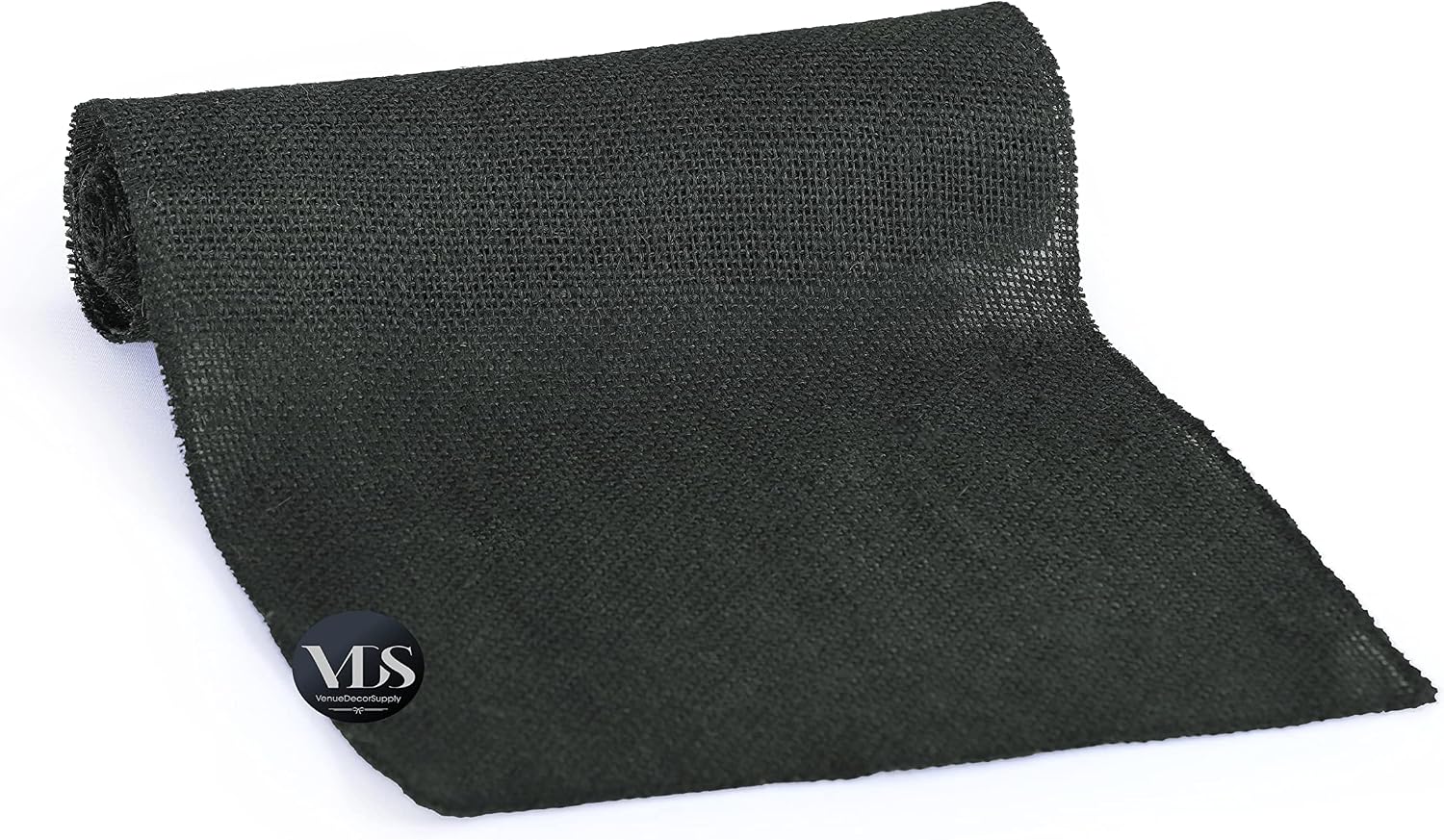 VDS Pack of 25, Burlap Table Runner 100% Natural Jute Rustic Hessian Table Cloth Centrepiece for Wedding Bridal Shower Birthday Event Party Banquet Table Decoration (Size 12X108 Inch)(Black)