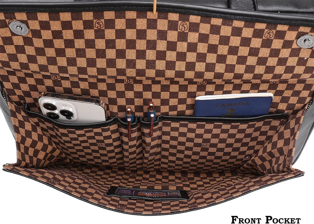 STAR VISTA Sforza Large 18' Laptop Messenger Bag, Leather Briefcase for Men, Business Travel, YKK Zippers and Brass Hardware