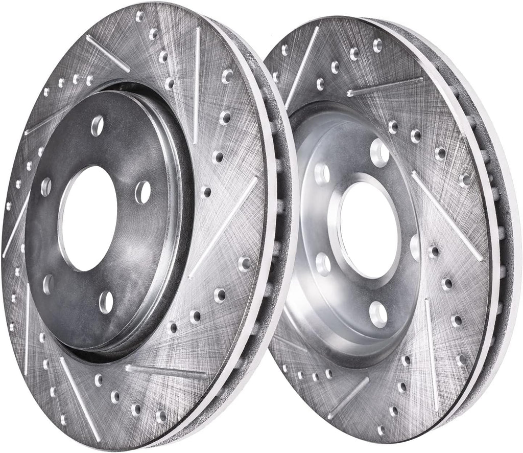 Detroit Axle - Brake Kit for 98-02 Chevrolet Camaro Pontiac Firebird Drilled Slotted Brake Rotors 1998 1999 2000 2001 2002 Ceramic Brake Pads Replacement : 11.92' inch Front and 12.01' inch Rear Rotor