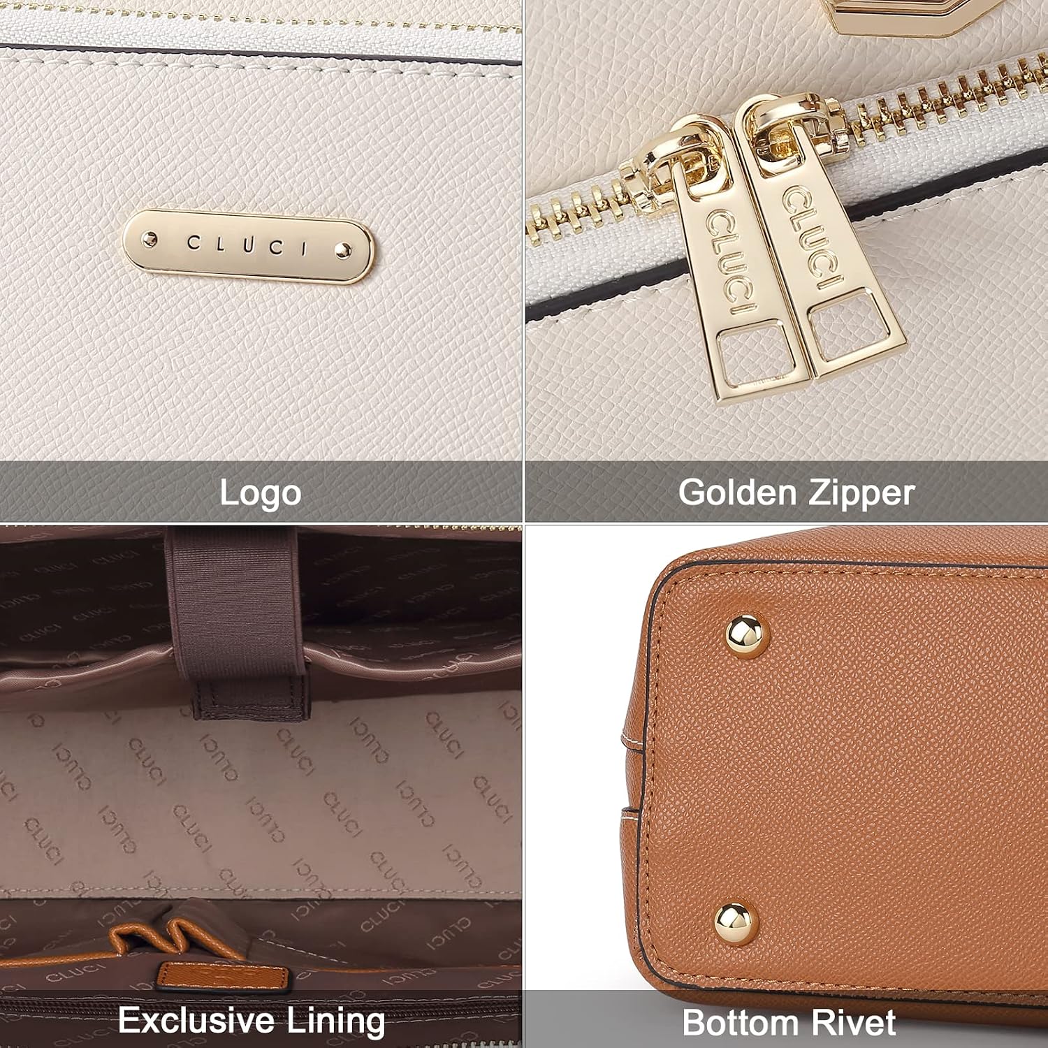 CLUCI Leather Briefcase for Women 15.6 Inch Laptop Business Computer Ladies Stylish Work Handbags Shoulder Bag