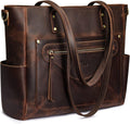 S-ZONE Women Genuine Leather Tote Bag Large Shoulder Purse Vintage Crossbody Work Handbag
