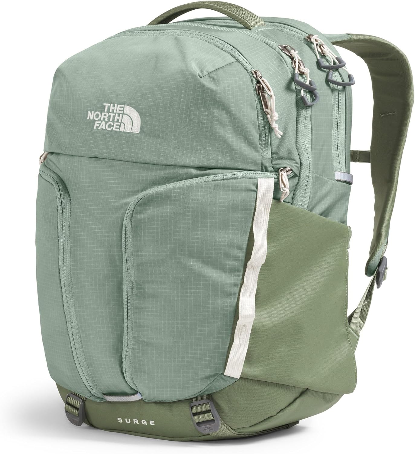 The North Face Women's Surge Commuter Laptop Backpack - Everyday Travel Bag, Laptop Sleeve, Water-Repellent, Slate Moss/Bark Mist, One Size
