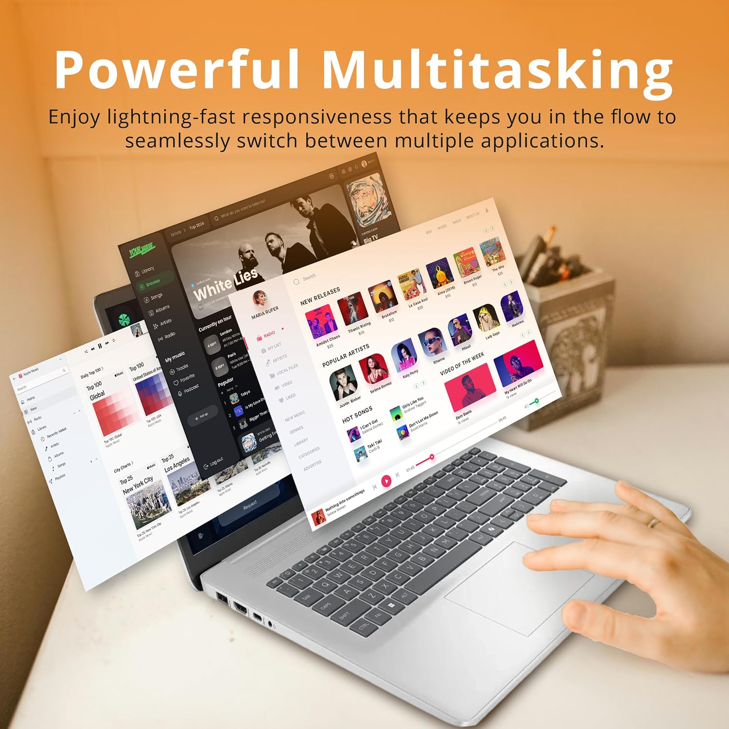 HP 17.3' HD+ Touchscreen Laptop, Intel Core 5 120U, 16GB DDR4, 672GB Storage (512GB SSD+160GB Docking Station Set), ‎Intel Graphics, 720p HD Camera, Wi-Fi 6, Win 11 Pro, Silver