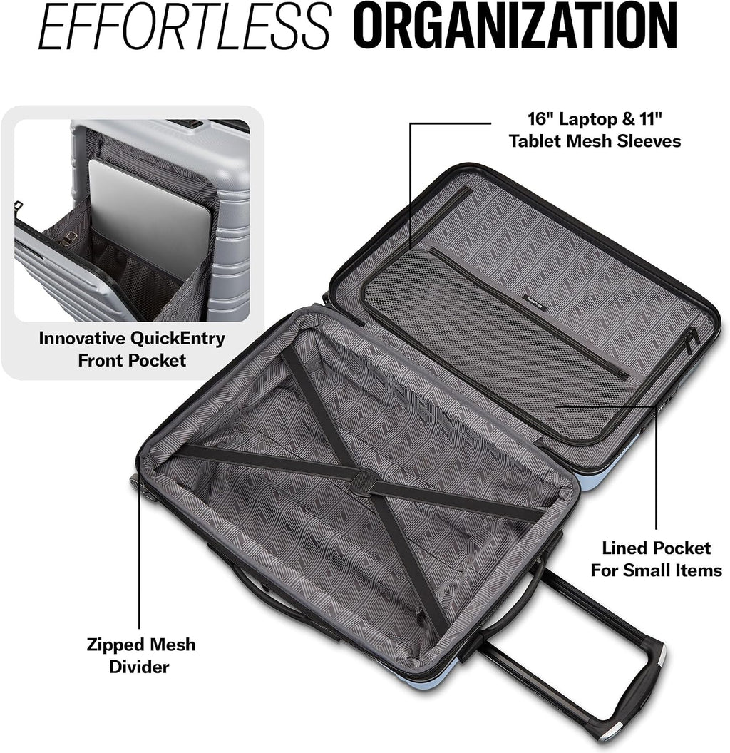 Samsonite Omni 2 PRO Hardside Expandable Luggage with Spinners, Arctic Silver, Carry-on