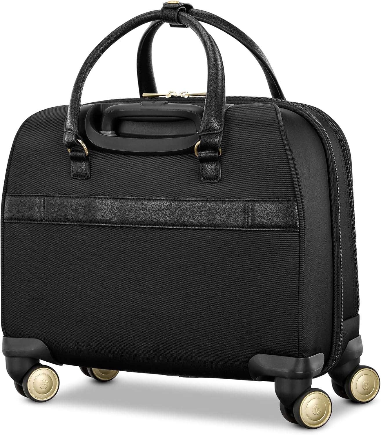 Samsonite Mobile Solutions 2 Spinner Mobile Office - Carry-On Rolling Laptop Bag with USB Pass-Through, Padded Laptop & Tablet Sleeves, File Organizer, Smooth Spinner Wheels, StackIt™ Strap - Black