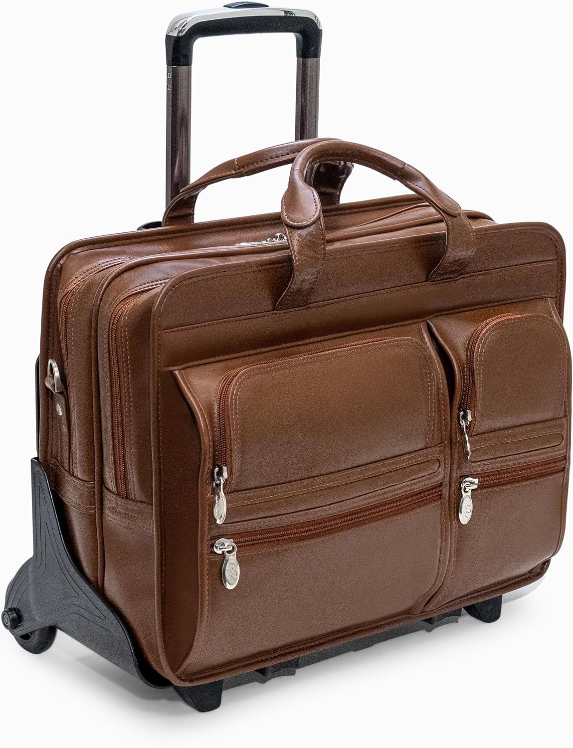 McKleinUSA CLINTON, 17' Leather Patented Detachable -Wheeled Laptop Briefcase