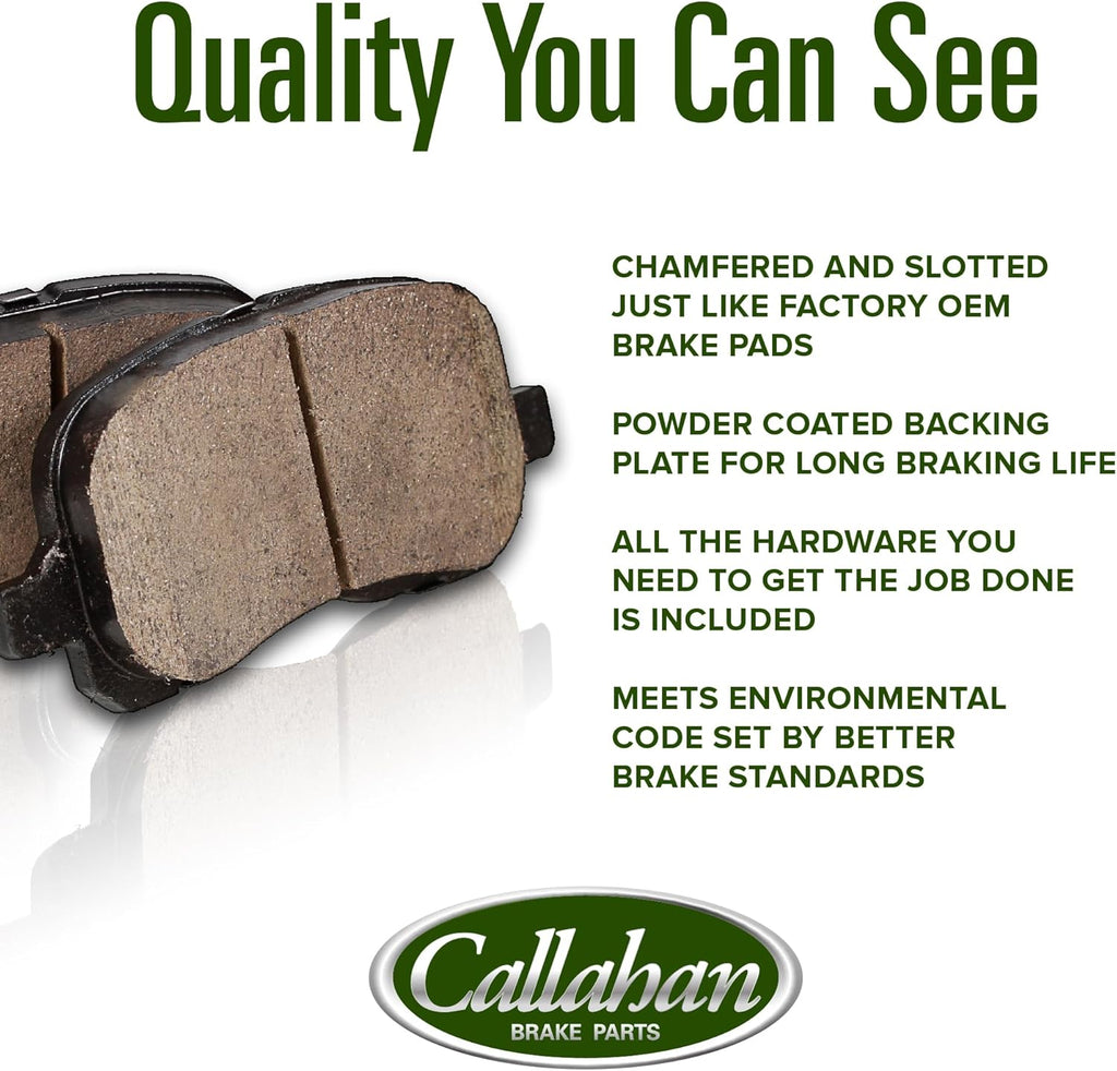 Callahan Brake Parts Front and Rear Brake Kit For Chrysler Cirrus 1995-2000, Chrysler Sebring 1996-2000 [Model Specific] Replacement Brake Rotors with Ceramic Brake Pads