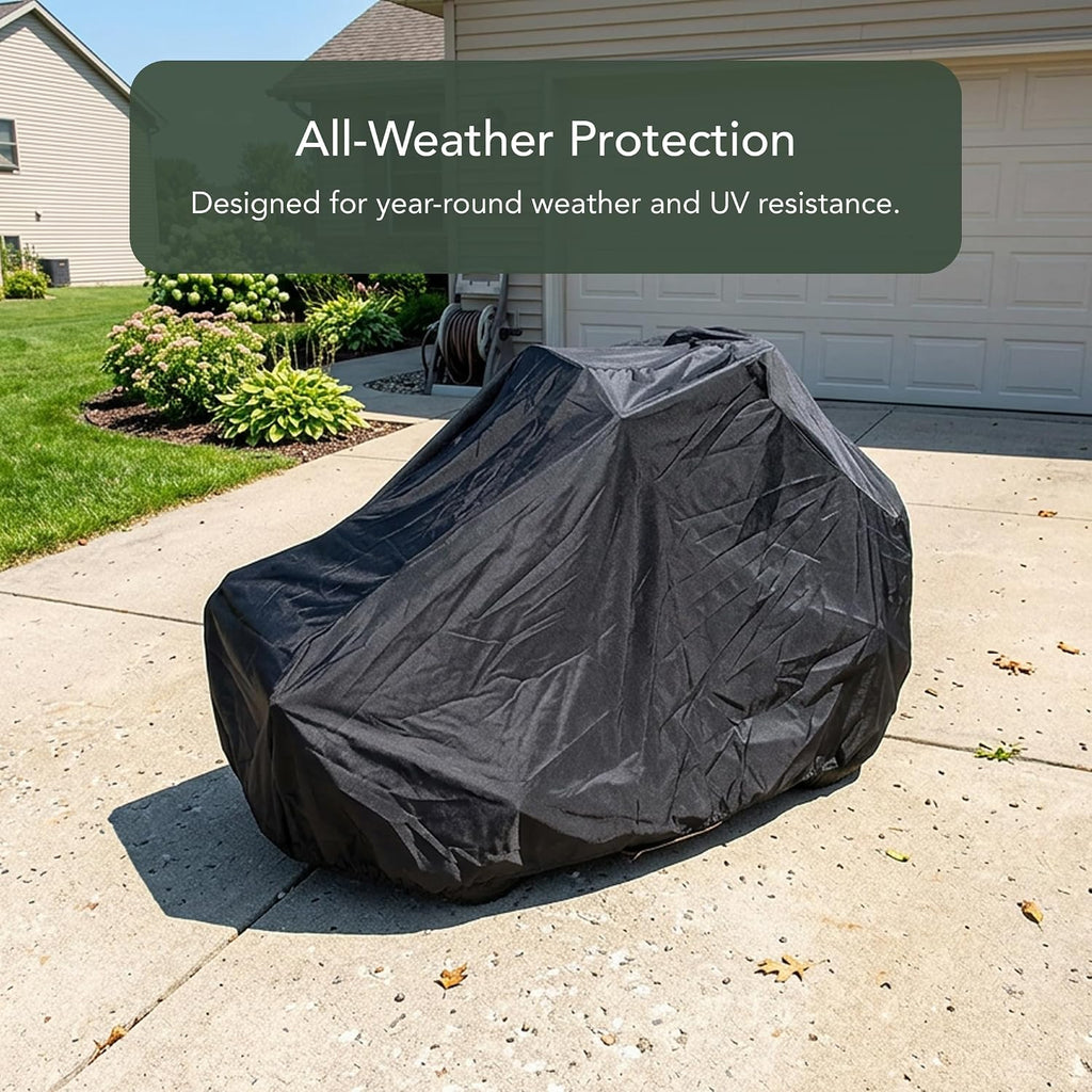 Covermates Ultima Zero‑Turn and Riding Lawn Cover – Heavy-Duty All-Weather Rip-Resistant Outdoor Protection Water‑Resistant, Secure Drawcord, & Breathable Vent, 50W x 80D x 48H inches, Ripstop Black
