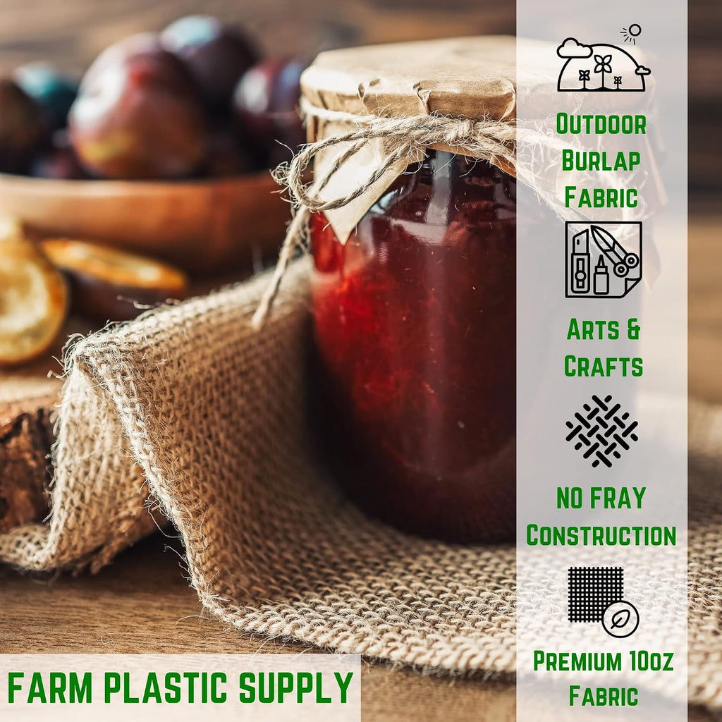 Farm Plastic Supply - 10oz Burlap Fabric - (24' x 100') - Burlap Roll for Table Runners, Landscaping Fabric, Rolls for Gardening