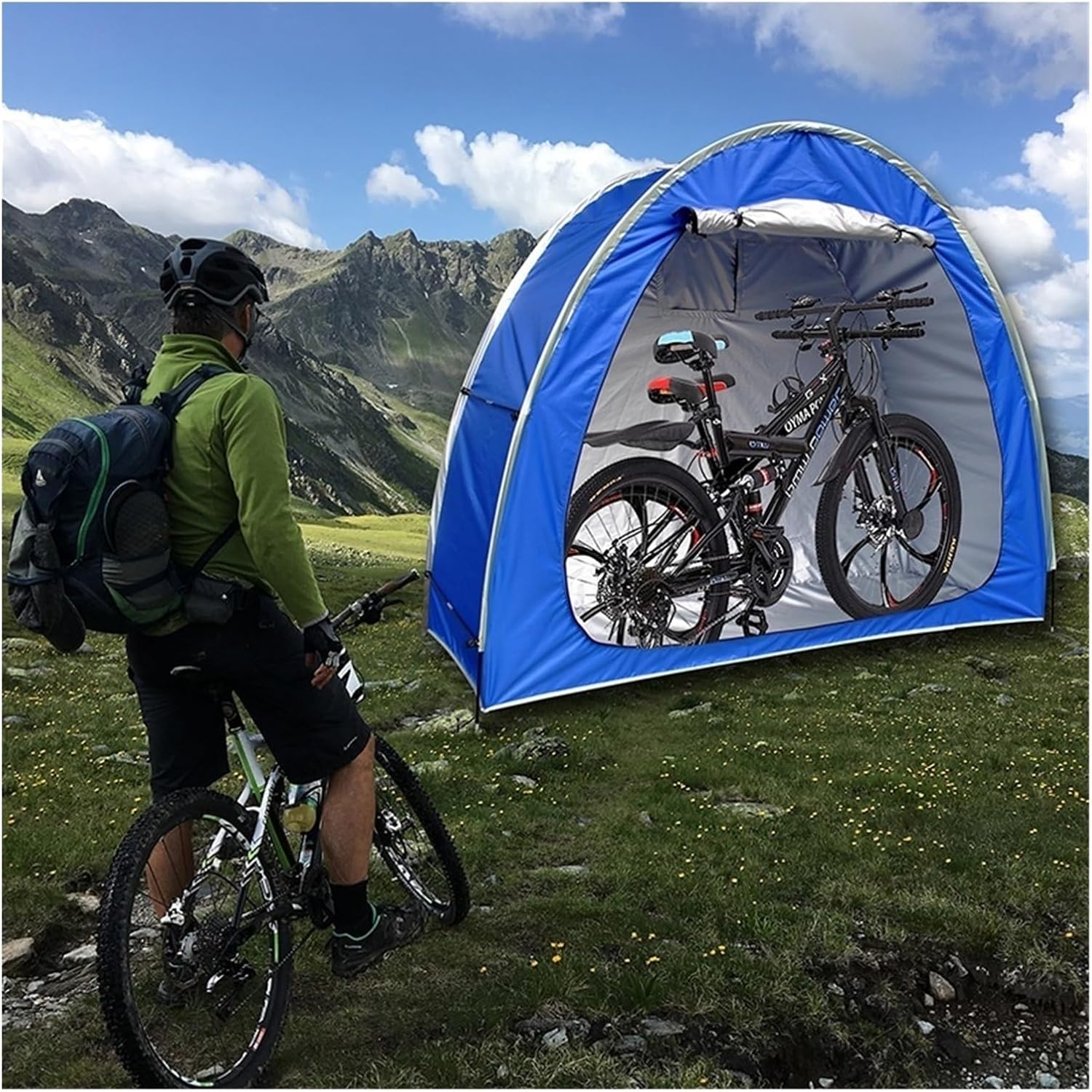 Bike Cover Waterproof Outdoor Travel Bike Storage Shed Tent Dimensions 200x80x165CM For Motorcycle, Garden Tools, Lawn Mower(A)