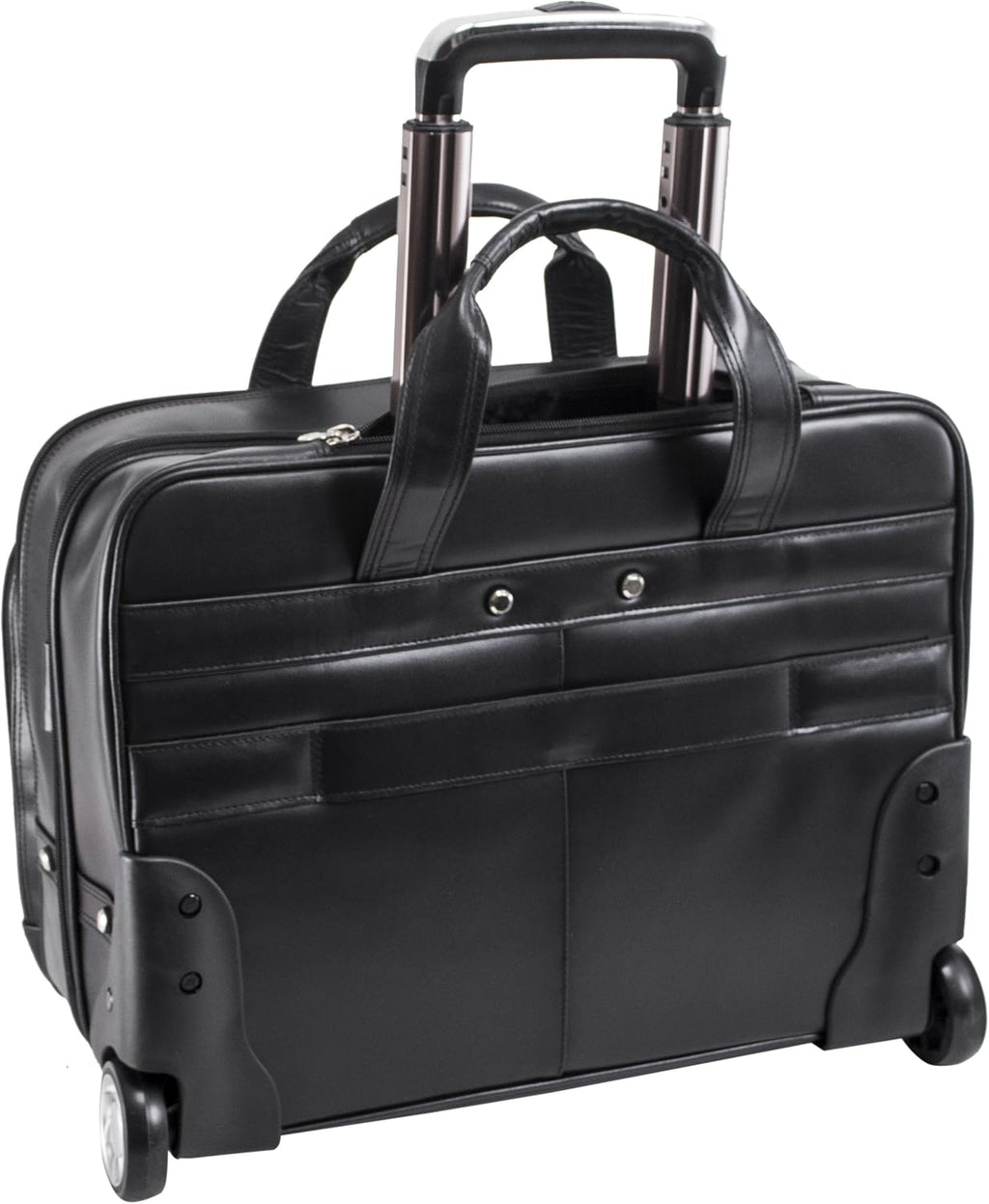 McKlein, L Series, Bowery, Top Grain Cowhide Leather, 15' Leather Wheeled Laptop Briefcase, Black (87855)