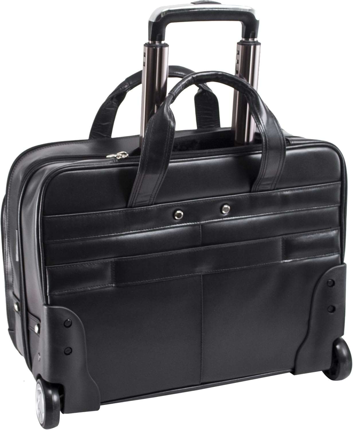 McKlein, L Series, Bowery, Top Grain Cowhide Leather, 15' Leather Wheeled Laptop Briefcase, Black (87855)
