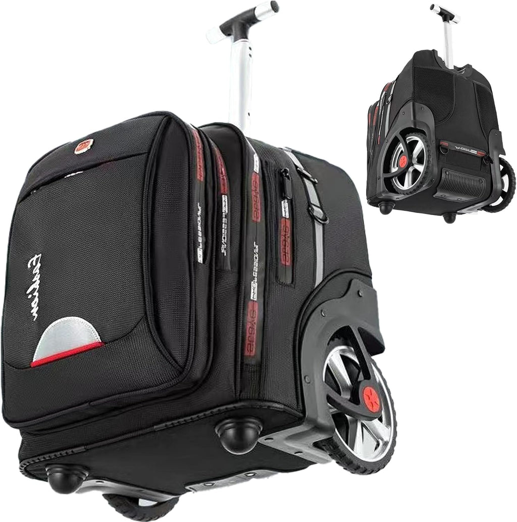 22 Inch Rolling Backpack with Wheels for Travel, 55 L Large Capacity Wheeled Backpacks, Roller Backpack with 15.6 Inch Laptop Waterproof Compartment
