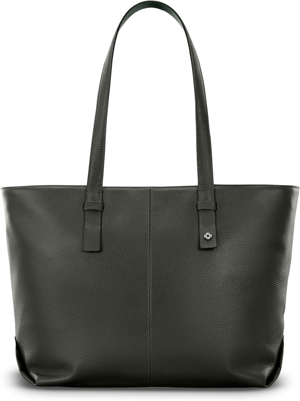Samsonite Mobile Solutions 2 Leather Tote, Stylish Women's Laptop and Work Bag with StackIt Strap, Padded Laptop Sleeve, Interior Organizer & Protective Feet, Soft Pebbled Leather