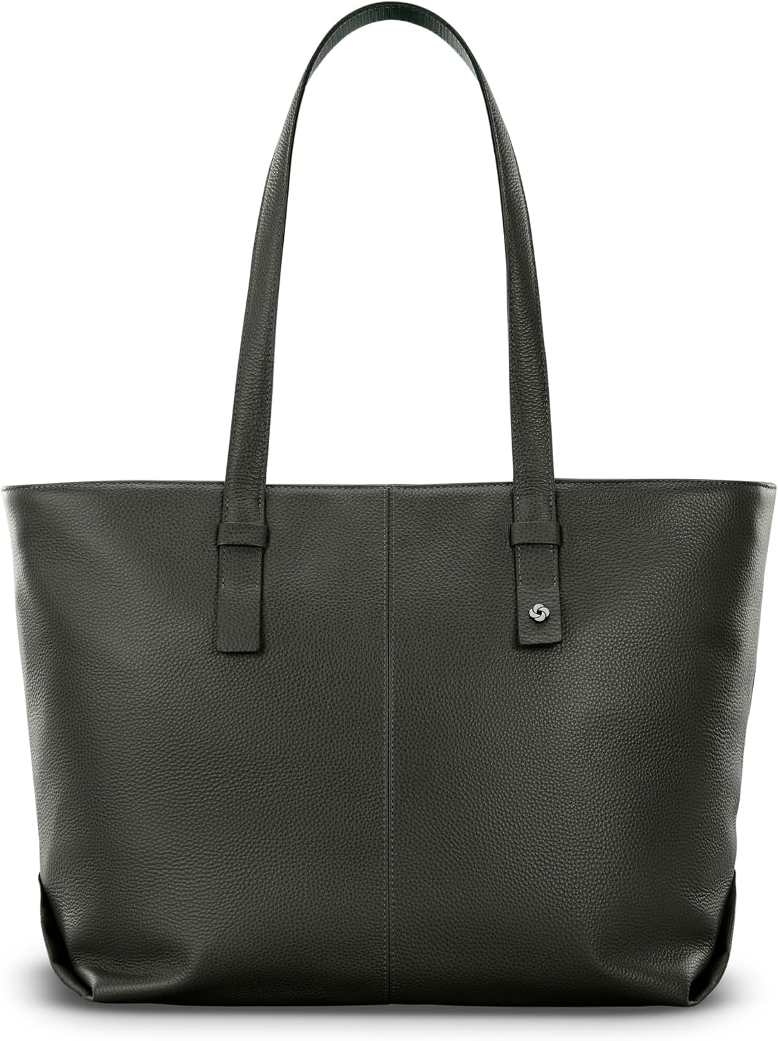 Samsonite Mobile Solutions 2 Leather Tote, Stylish Women's Laptop and Work Bag with StackIt Strap, Padded Laptop Sleeve, Interior Organizer & Protective Feet, Soft Pebbled Leather