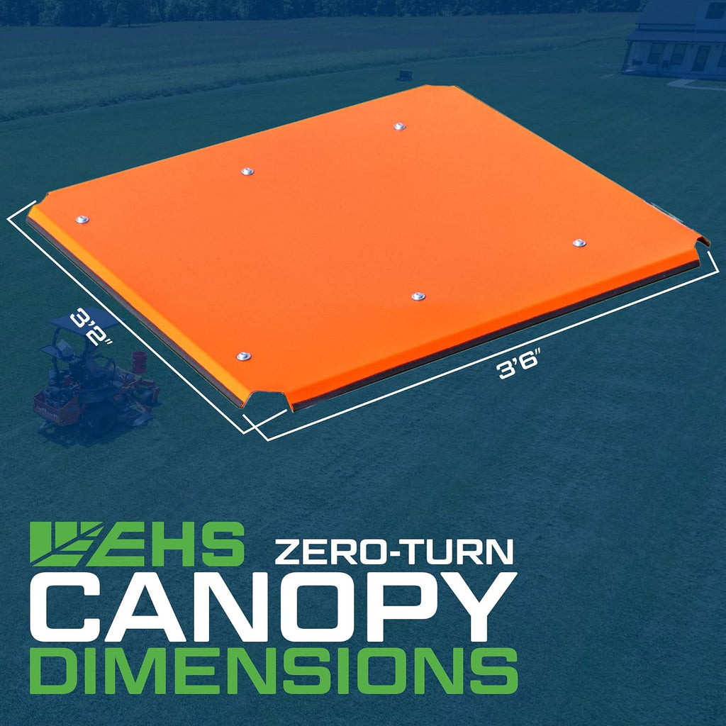 Universal Zero Turn Mower Canopy | ROPS 1.5'-3' | Robust Steel | Orange | Easy Install