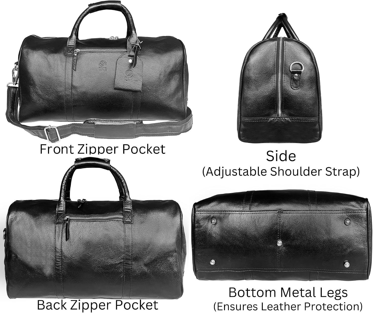 Handmade Leather Travel Duffel Bag - Airplane Underseat Carry On Bags by Rustic Town