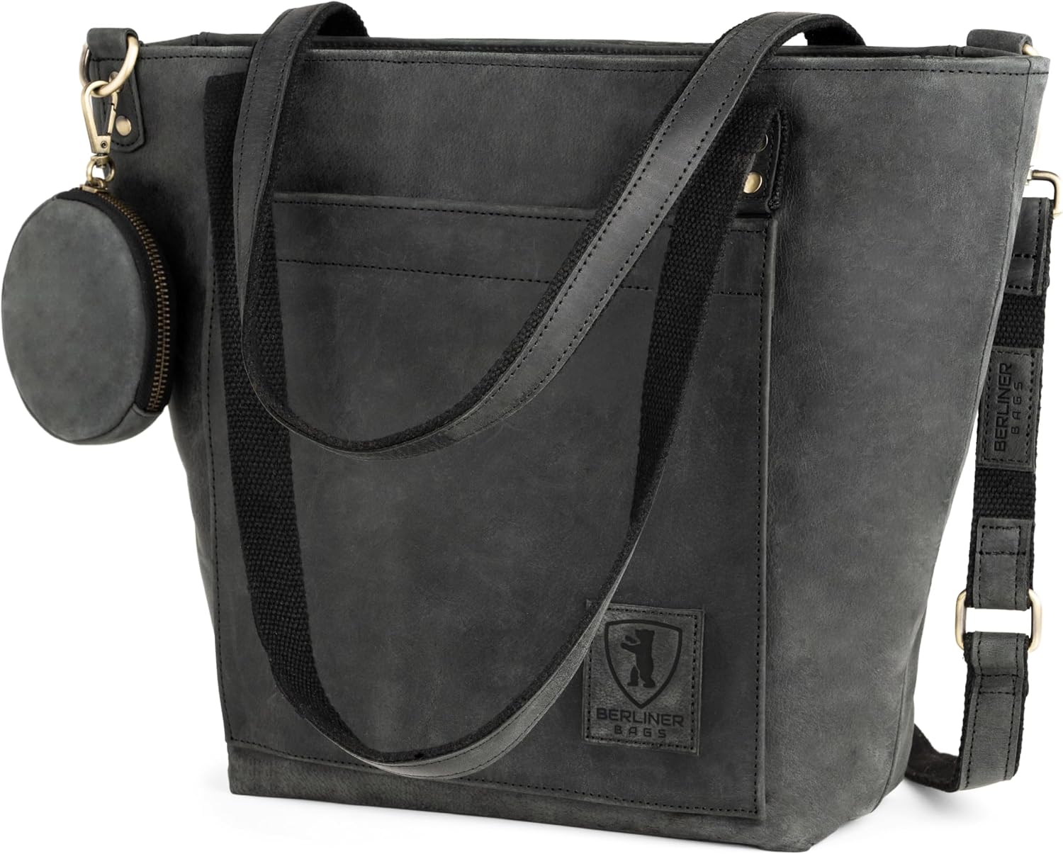 BERLINER BAGS Vintage Genuine Leather Tote Bag Verona, Handbag, Large Shopper, Work Bag for Women