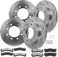 CCIYU D784 D785 55072 55055 Brake Kit Fit For Chevy For Avalanche 2500 2002-2006,For Silverado 2500 2000-2004,For Silverado 2500 HD 2001-2010,For Suburban 2500 2000-2006 2008-2013, Front Rear 12PCS