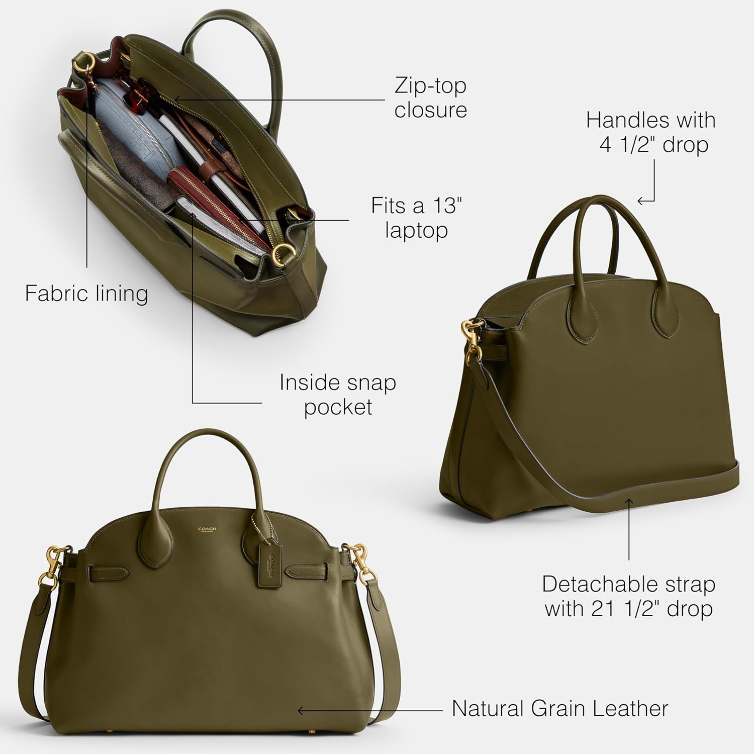 Coach Women's Suede Soft Empire Carryall 40 Tote