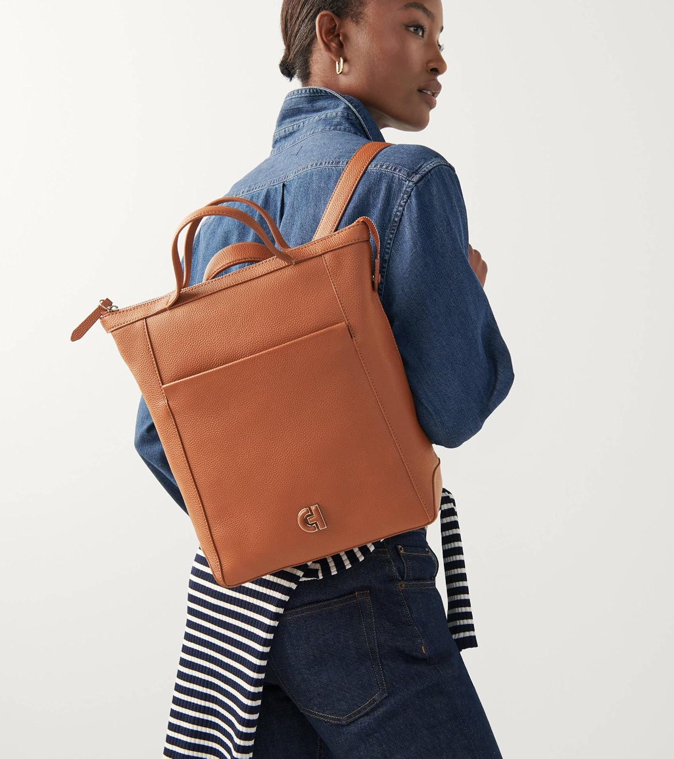 Cole Haan Women's Grand Series Grand Ambition Convertible Backpack, New British Tan