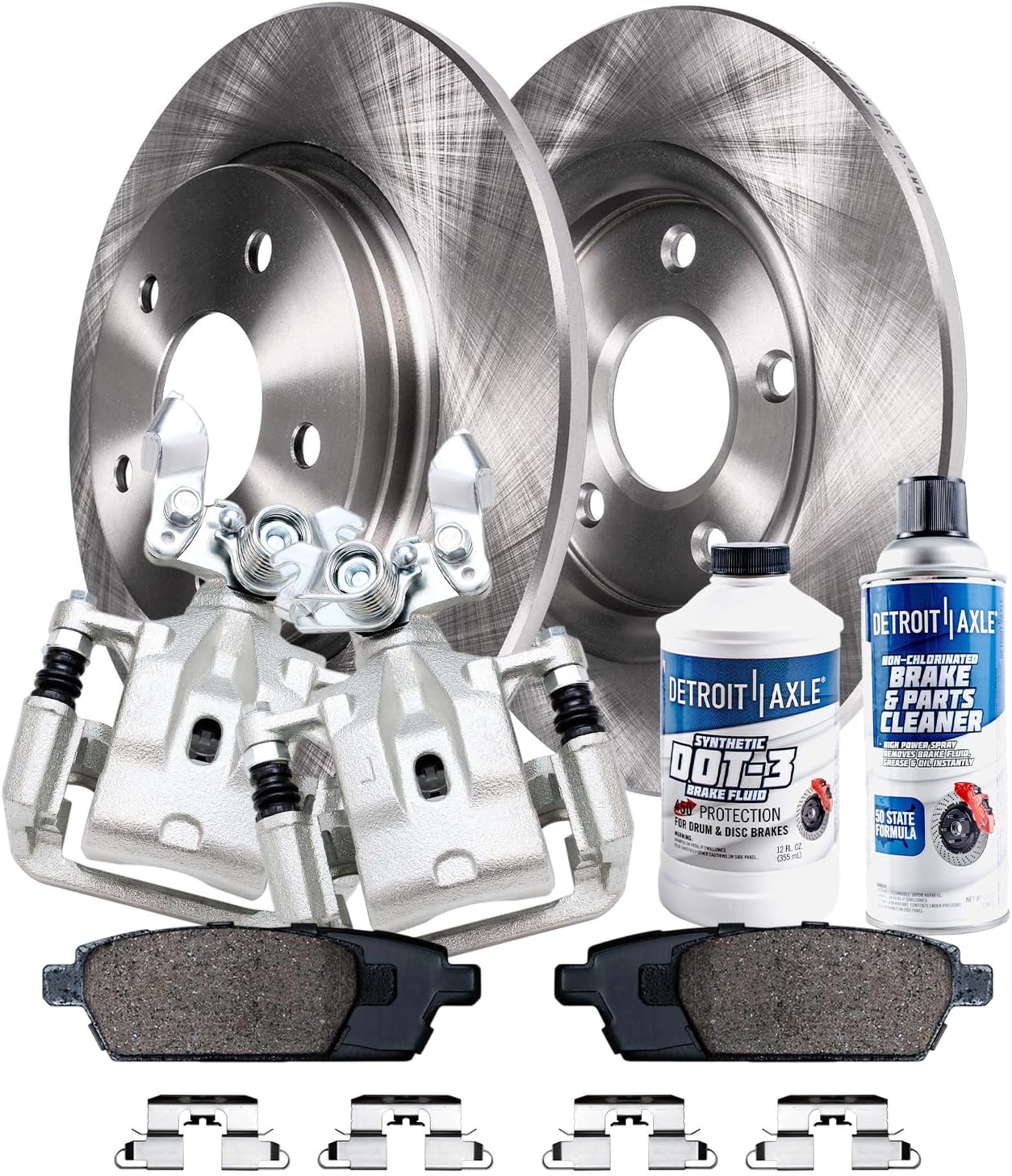Detroit Axle - Rear Brake Kit for Ford Fusion Lincoln MKZ Zephyr Mazda 6 Mercury Milan, Brake Rotors Ceramic Brakes Pads Brake Calipers Replacement