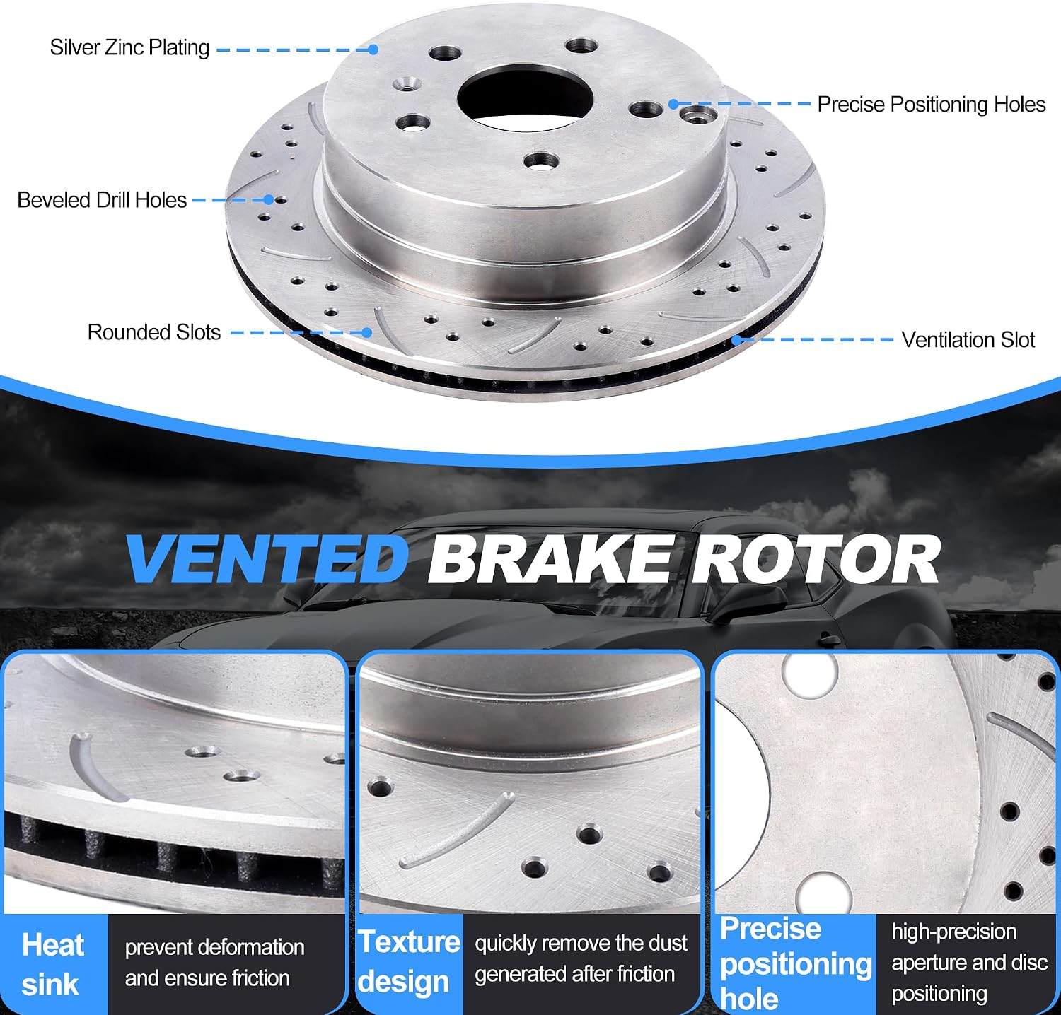 Rear Brake Pads And Rotors Kit Compatible With Chevrolet Equinox 2010-2017,For Gmc Terrain 2010-2017