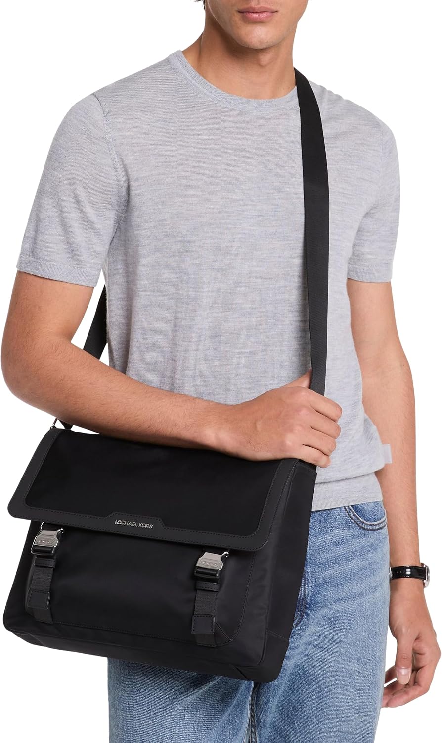 Michael Kors Unisex Malone Signature Logo Cargo Messenger Bag