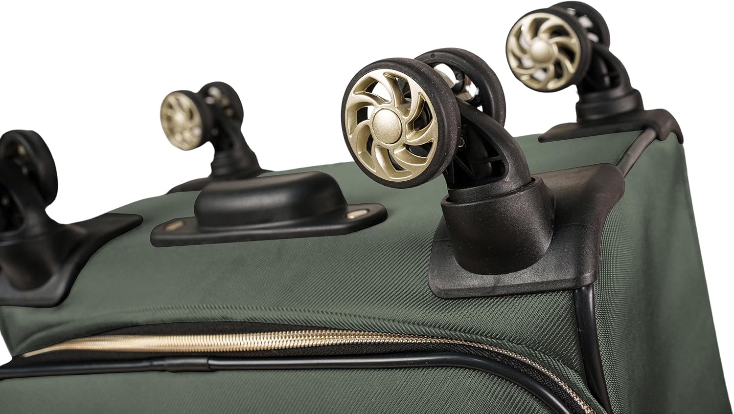 Kenneth Cole REACTION Chelsea 2-Piece Bundle - 20' Chevron Expandable 8-Wheel Carry-On Suitcase & Matching 15' Laptop Tote Bag, Olive