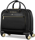 Samsonite Mobile Solutions 2 Spinner Mobile Office - Carry-On Rolling Laptop Bag with USB Pass-Through, Padded Laptop & Tablet Sleeves, File Organizer, Smooth Spinner Wheels, StackIt™ Strap - Black