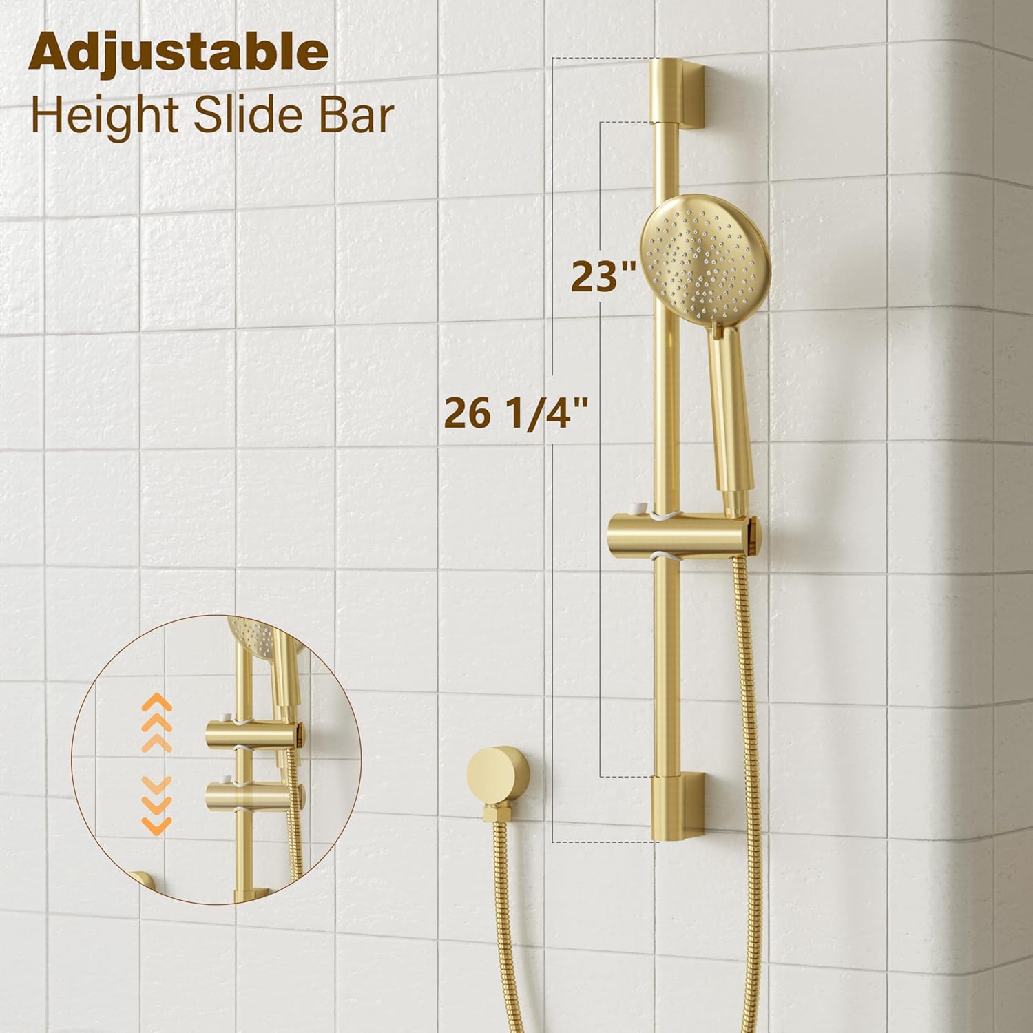 Gabrylly Shower System, High Pressure 12' Rain Shower Head with Handheld Shower, Wall Mounted Slide Bar Shower Faucet Set Complete, Shower Combo Set with Shower Valve,Brushed Gold
