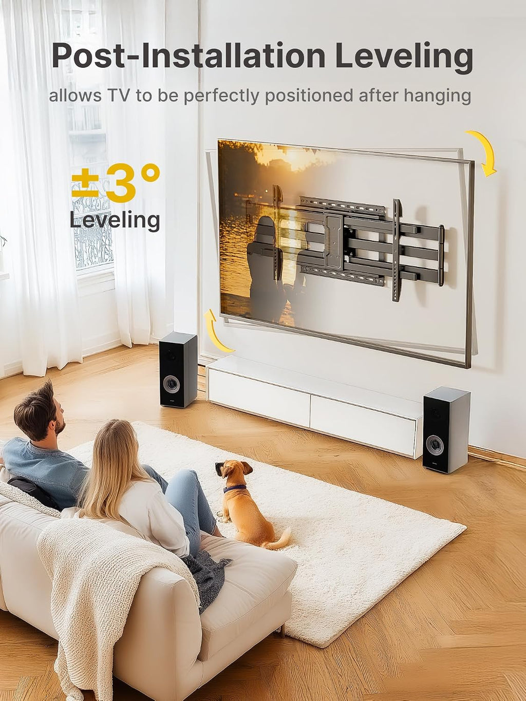 monTEK Long Arm TV Wall Mount for Most 43-90 Inch TVs, 42.5 Inch Long Extension TV Mount Swivel and Tilt, Full Motion Wall Mount Tv Bracket Fit Max VESA 800 x 400mm, Up to 132 lbs, 16',18' Studs