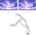 Pixio Two PX275 Wave White 27 inch 100Hz Refresh Rate QHD 1440p Resolution IPS Panel 1ms MPRT Response Time Gaming Monitor and PS1D Wave White Dual Monitor Arm - Fits up to 32 inches and 19.8lbs