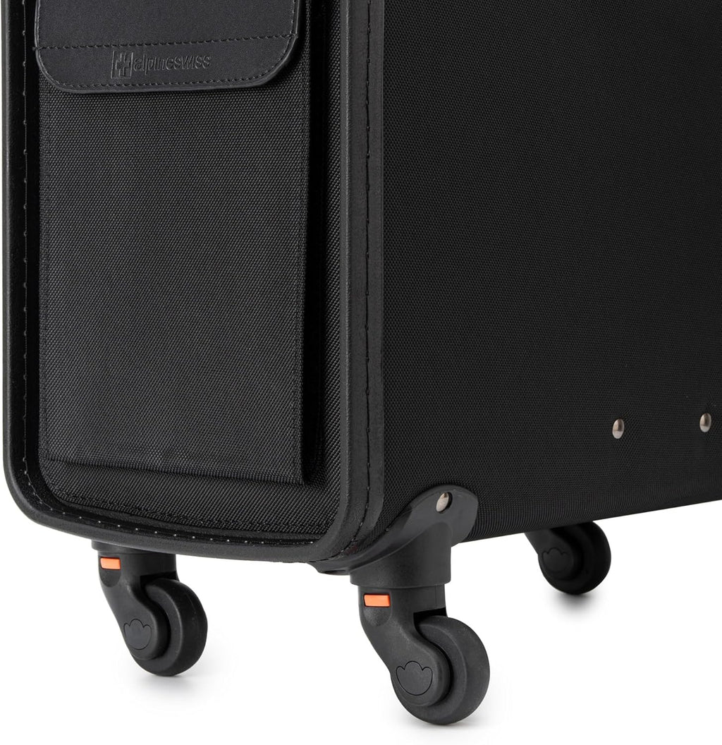 Alpine Swiss Wheeled Briefcase | Rolling Briefcase Locking Telescopic Handle 4 Replaceable Wheels | Pilot Lawyer Litigator Attache Case | 17' Laptop Compartment | Dual Combo Locks | Organizer Pockets