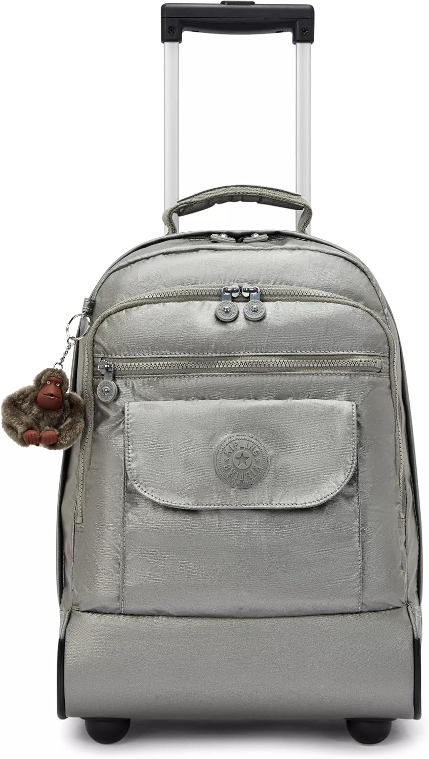 Kipling Women's Sanaa Large Rolling Backpack, Adjustable Padded Straps, Slide-Up Handle, Crinkle Nylon Backpack