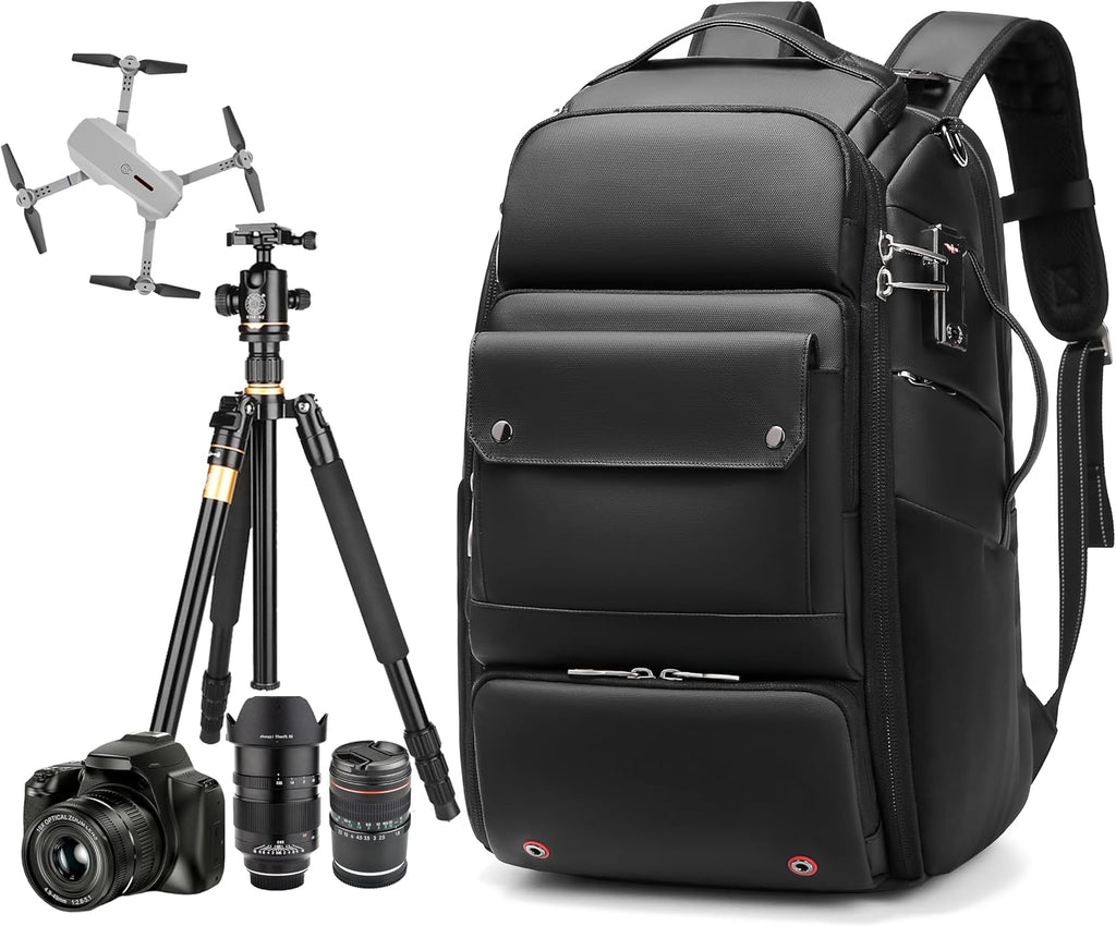 Waterproof DSLR Camera Backpack - Large with TSA Lock, Fits Drone & 17-Inch Laptop