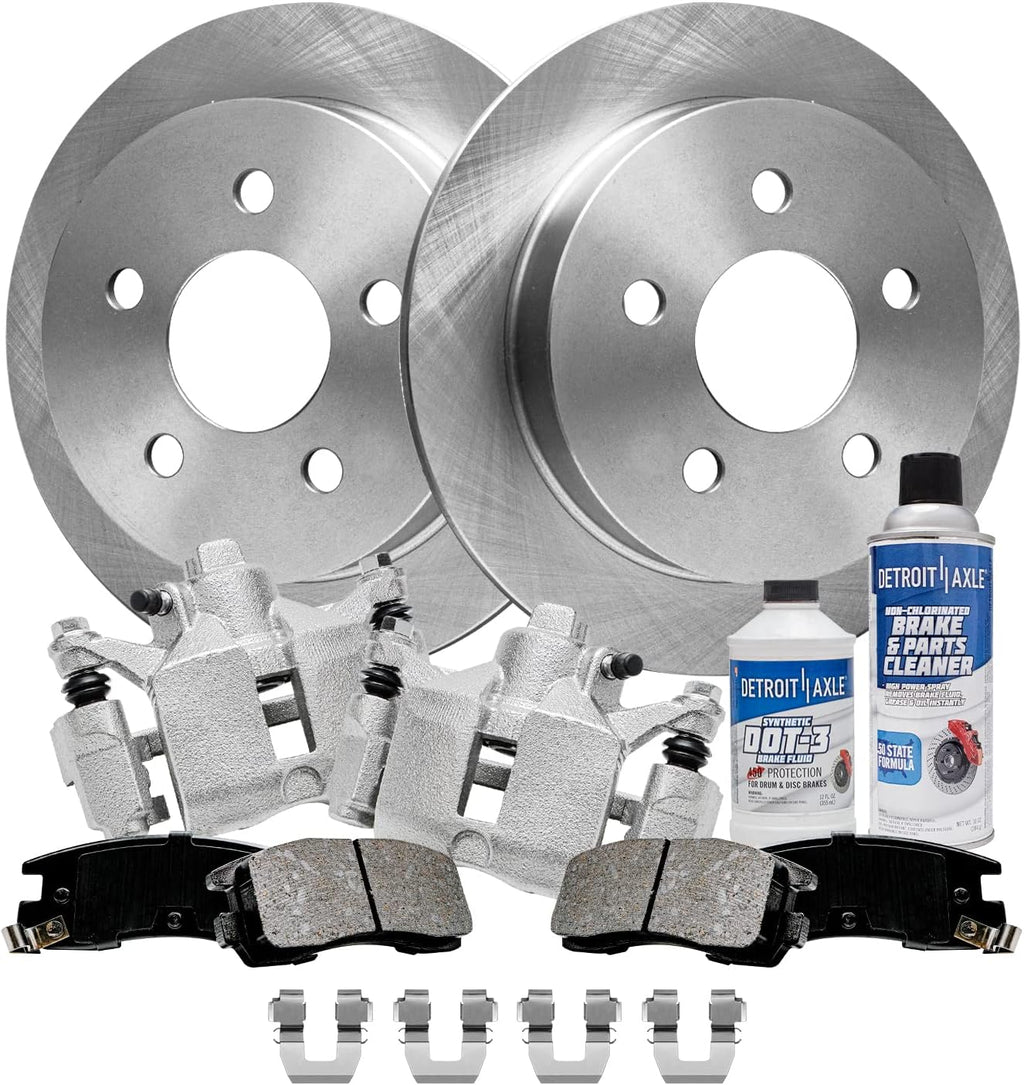 Detroit Axle - REAR Brake Kit for Buick Century Regal Chevrolet Impala Monte Carlo Oldsmobile Intrigue Pontiac Grand Prix Disc Brake Rotors Ceramic Brakes Pads Brakes Calipers Replacement