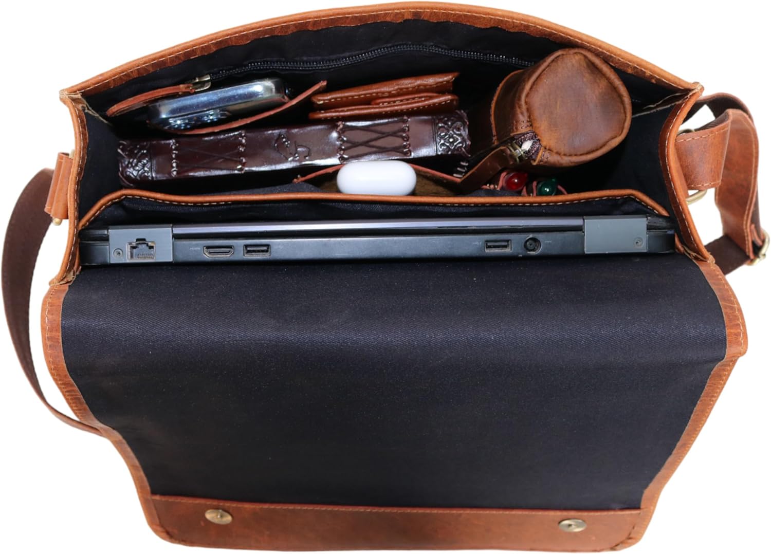 13' leather messenger bag laptop case office briefcase gift for men computer distressed shoulder bag
