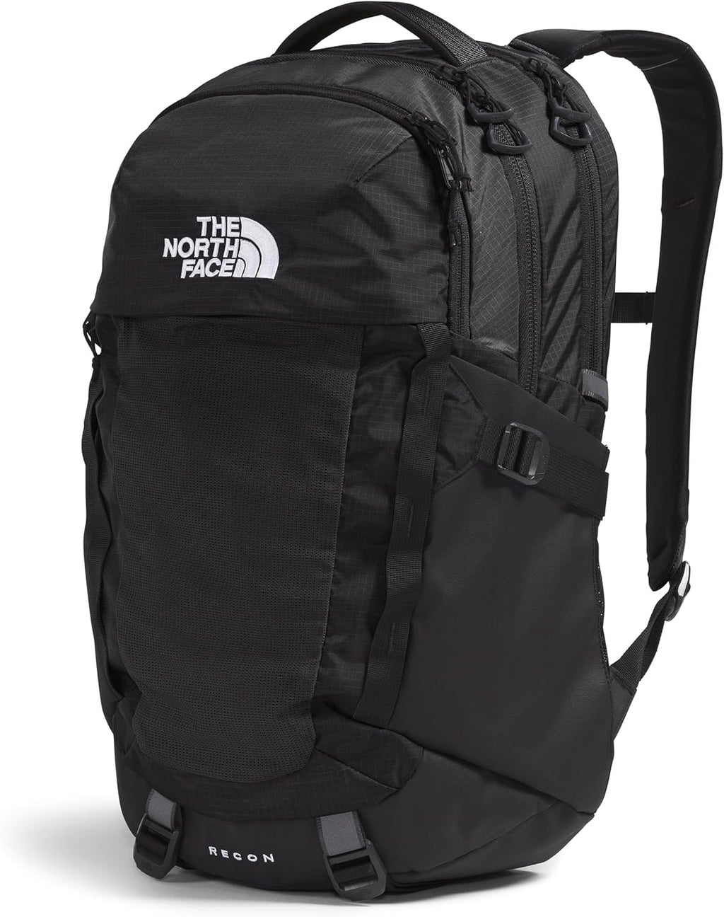 The North Face Recon Everyday Laptop Backpack - Daypack, Water Repellent, Laptop Sleeve, 2 Water Bottle Pockets, TNF Black/TNF Black-NPF, One Size