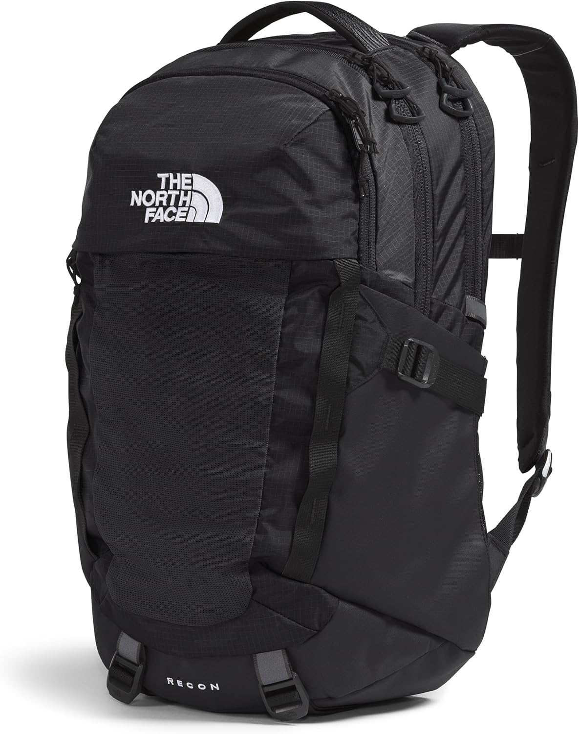 The North Face Recon Everyday Laptop Backpack - Daypack, Water Repellent, Laptop Sleeve, 2 Water Bottle Pockets, TNF Black/TNF Black-NPF, One Size