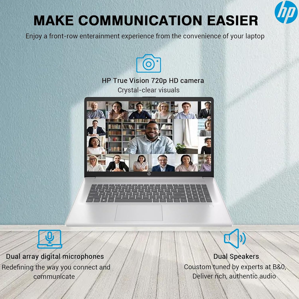 HP 17 Touchscreen Laptop Computer, 17.3' HD+ Touch Screen Laptop Notebook PC, Intel 10-Core i7, 64GB RAM 2TB SSD, Windows 11 Pro, 10 Key Backlit Keyboard, Fingerprint Reader, Wi-Fi 6