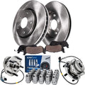 Detroit Axle - Front Disc Rotors Brake Pads Wheel Hub Bearings w/ 20pc Lug Nuts Replacement for Chevrolet Blazer S10 Oldsmobile Bravada GMC Jimmy Sonoma Isuzu Hombre - 26pc Set
