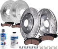 Detroit Axle - 10pc Brake Kit for 2017 2018 2019 2020 2021 2022 Kia Sportage, Drilled and Slotted Disc Brake Rotors Ceramic Brakes Pads Replacement : 12.60' inch Front and 11.89' inch Rear Rotor