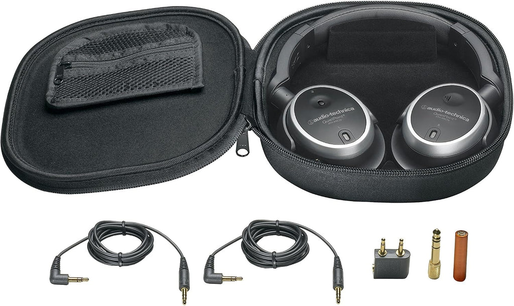Audio-Technica ATH-ANC7B QuietPoint Active Noise-Cancelling Closed-Back Headphones, Wired, AUD ATH-ANC7B, Black, one Size