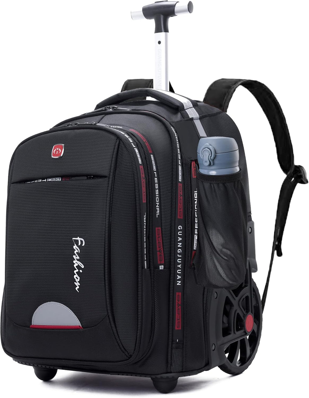 Rolling Backpack for Adults, 22 Inch Backpack with Wheels for Business, College Student and Travel Commuter, Waterproof Wheeled Backpack (black)